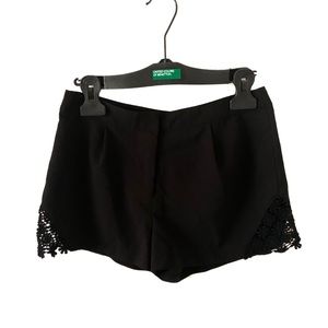 Forever 21 Crochet Trim Black Shorts, Size XS